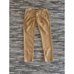 Entre Amis Men’s Straight Leg Chino Khakis Italy 36 Brown textured pants